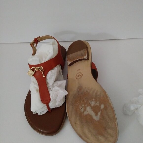 Michael Kors Brown T-Strap Sandals Size 9.5 M - Picture 4 of 13